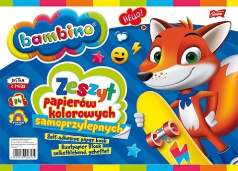 Zeszyt Papierów Kolorowych Samoprzylepnych Bambino B4, gramatura 80 g/m2