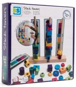 BS Toys Drewniana Układanka Wieża Klocki