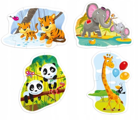 Baby Puzzle 4w1 Dzikie Zwierzątka Multigra 2+