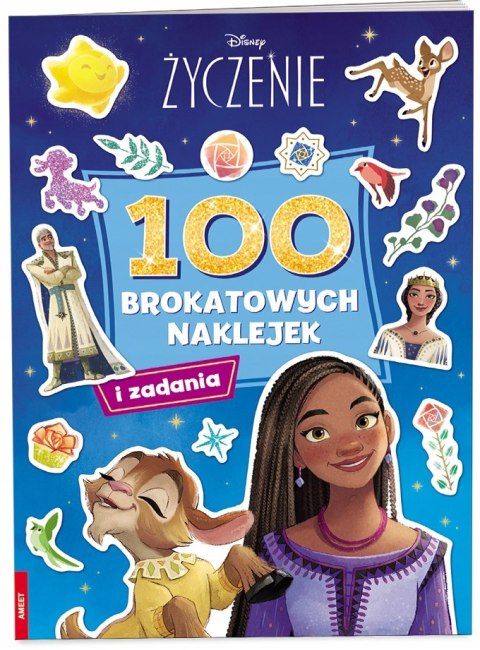 Disney Życzenie 100 Brokatowych naklejek i zadania Ameet Naklejki