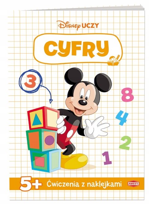 Disney uczy Miki Ćwiczenia z naklejkami Cyferki Cyfry Ameet 5+