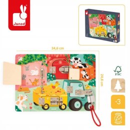 Drewniana tablica manipulacyjna Farma 3+ Janod