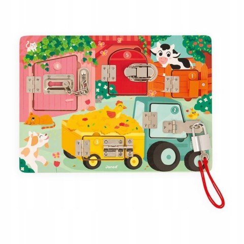 Drewniana tablica manipulacyjna Farma 3+ Janod