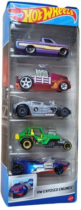 Hot Wheels Małe samochodziki 5-pak HLY79 HW Exposed Engines