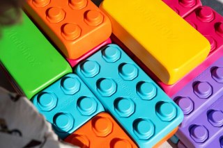 Klocki Konstrukcyjne Cegły Budowlane Pastelowe Maxi 33 elementy Marioinex