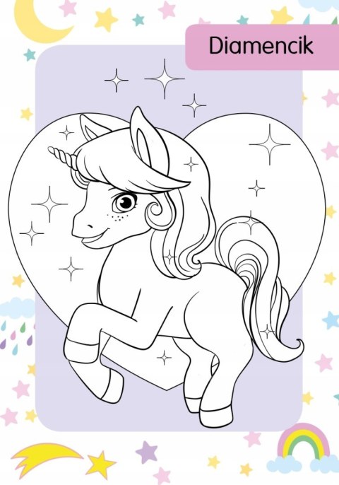 Kolorowanka z tatuażami Magiczne jednorożce Tatuaże