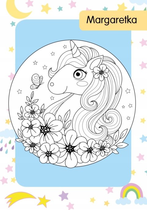 Kolorowanka z tatuażami Magiczne jednorożce Tatuaże
