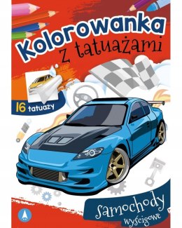 Kolorowanka z tatuażami Samochody wyścigowe 16 Tatuaży