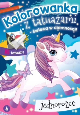 Kolorowanka z tatuażami świecą w ciemności Jednorożce 16 Tatuaży Skrzat