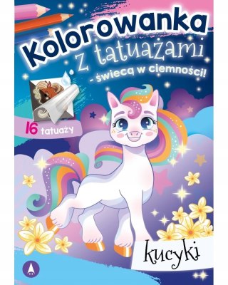 Kolorowanka z tatuażami świecą w ciemności Kucyki Pony 16 Tatuaży Skrzat