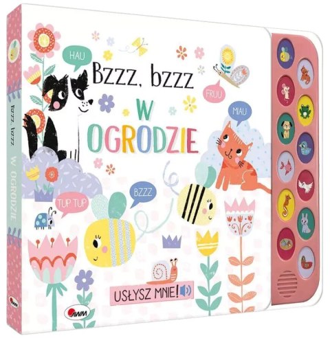 Książka Dźwiękowa Bzzz bzzz w Ogrodzie Usłysz mnie 12 Dźwięków