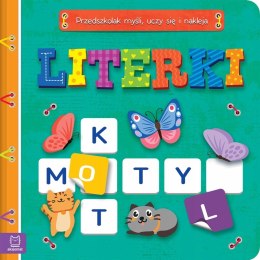 Literki Przedszkolak myśli, uczy się i nakleja Aksjomat Litery