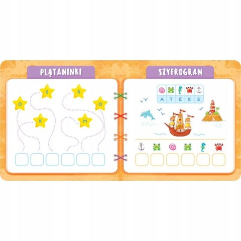 Literki Przedszkolak myśli, uczy się i nakleja Aksjomat Litery