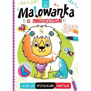 Malowanka z Literkami. Uczę się, Przyklejam, Koloruję