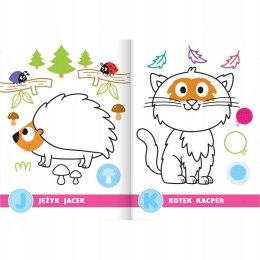 Malowanka z Literkami. Uczę się, Przyklejam, Koloruję