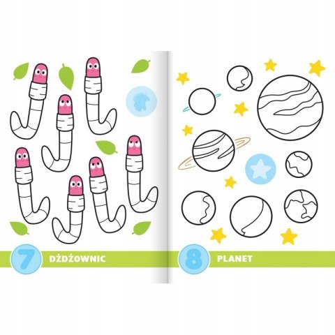 Malowanka z cyferkami Uczę się, przyklejam, koloruję Aksjomat