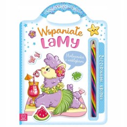 Wspaniałe Lamy. Malowanka z Naklejkami. Zaczarowana Kredka Aksjomat