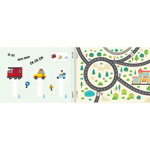 Wycinanki przedszkolaka Pojazdy w mieście Zabawa w teatrzyk Aksjomat