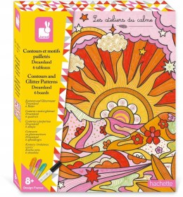Zestaw kreatywny Kontury i brokatowe wzory Kraina snów 8+ Janod