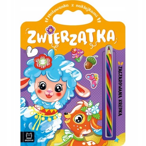 Zwierzątka. Zaczarowana kredka. Malowanka z Naklejkami 4+ Aksjomat