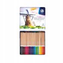 Kredki ołówkowe z drewna cedrowego w metalowym pudełku 24 kolory Astra