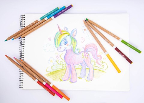 Kredki ołówkowe z drewna cedrowego w metalowym pudełku Astra 36 kolorów