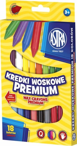 Kredki woskowe Premium Astra 18 kolorów