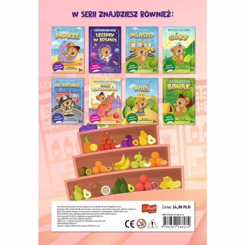 Książeczka Bez Misia nie jadę! Zakupy 68274 Trefl Naklejki i Wypychanki