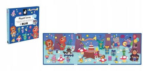 Magnetyczna Układanka Przyjęcie w Lesie Magneti'stories 3+, Janod J05455