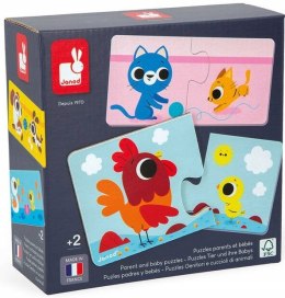 Pierwsze Puzzle do Pary Zwierzęta i ich Dzieci 24 elementy 2+, Janod J02637