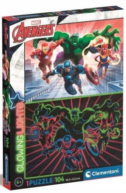 Puzzle 104 Świecące w ciemności Avengers 27554 Clementoni
