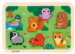 Puzzle Drewniane 3D Las 7 el.,18 m+, Janod J07123