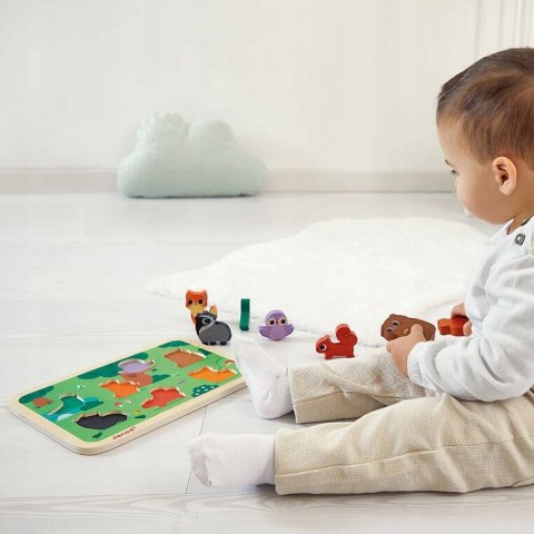 Puzzle Drewniane 3D Las 7 el.,18 m+, Janod J07123