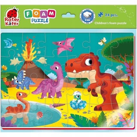 Puzzle Piankowe Zabawne obrazki. Dinozaury Roter Kafer