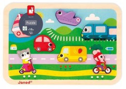 Puzzle drewniane 3D Pojazdy 7 el.,18 m+, Janod J07124