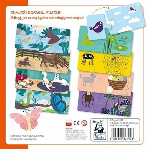 Układanki Malucha Zwierzęta Małe i Duże 1-3 lat Kapitan Nauka