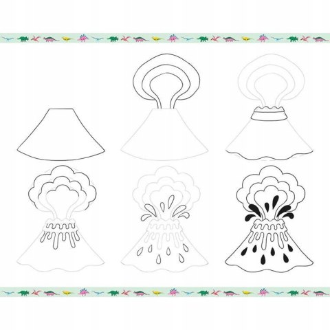 Zestaw Kreatywny Rysowanie Krok po Kroku Dinozaury 20 Rysunków 7+, Janod