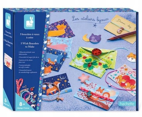 Zestaw Kreatywny do Tworzenia Biżuterii Bransoletki Życzeń 8+, Janod J09127