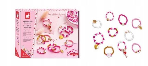 Zestaw Kreatywny do Tworzenia Biżuterii Pierścionki z Koralików 7+, Janod