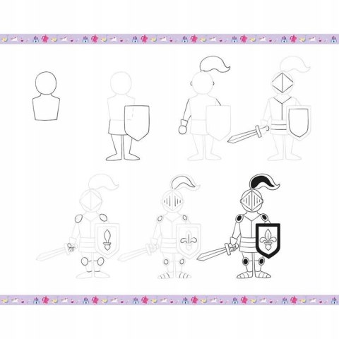 Zestaw Rysowanie Krok po Kroku Fantastyczne Stworzenia 20 Rysunków 7+ Janod