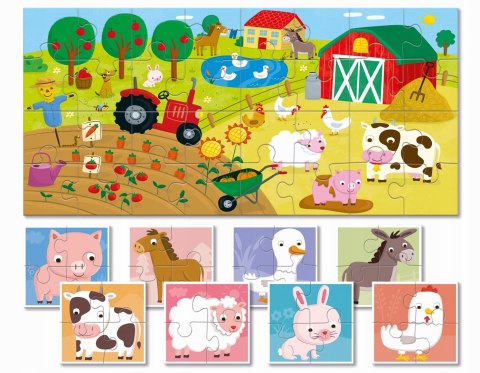 Baby Puzzle Wieś 20514 Dwustronne Puzzle dla Najmłodszych 2+ Ludattica