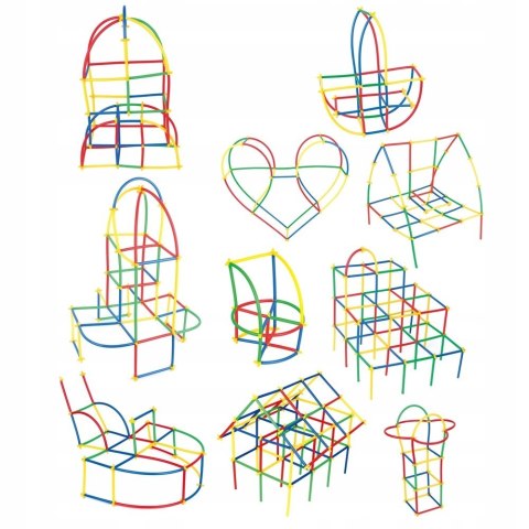 Klocki Małych Geniuszy Małe Słomki 238 elementów Rurki