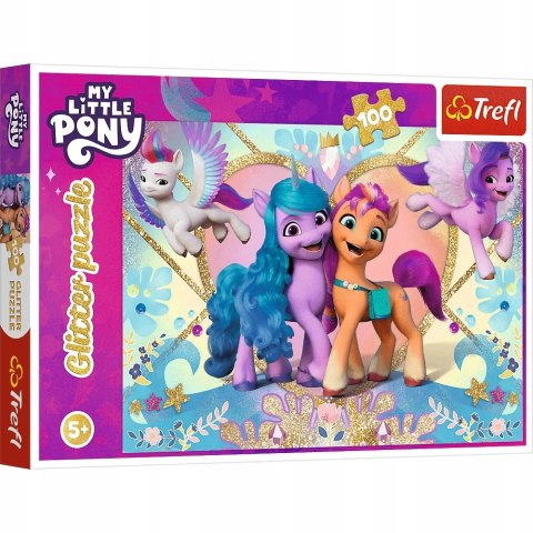 Puzzle 100 My Little Pony Błyszczące kucyki 14831 Trefl Brokatowe