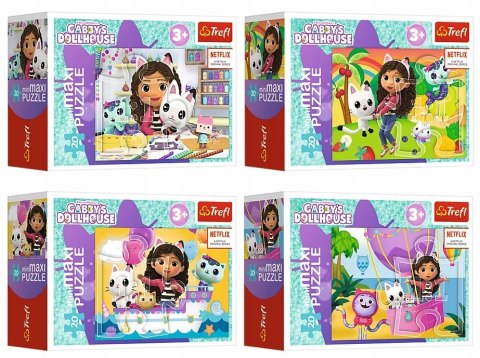 Puzzle Minimaxi 56041 Koci Domek Gabi 4w1 Trefl 4 x 20 elementów 3+