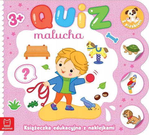 Quiz malucha Książeczka edukacyjna z naklejkami z pieskiem 3+ Aksjomat