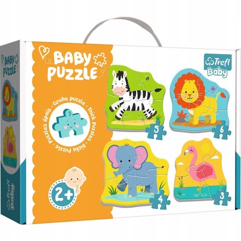 Trefl Baby Moje Pierwsze Puzzle Zwierzątka na Safari 2+ dla dwulatka