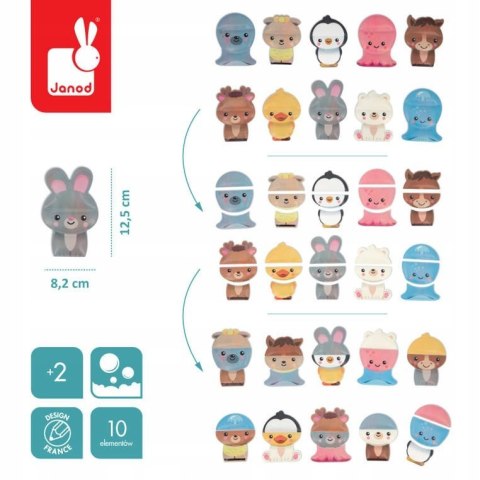 Układanka do kąpieli Mix match Zwierzątka Janod 2+