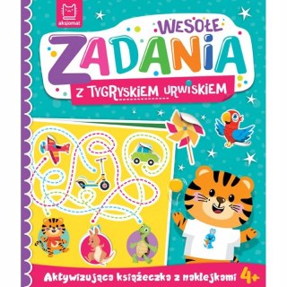 Wesołe zadania z tygryskiem Aktywizująca książeczka z naklejkami Aksjomat