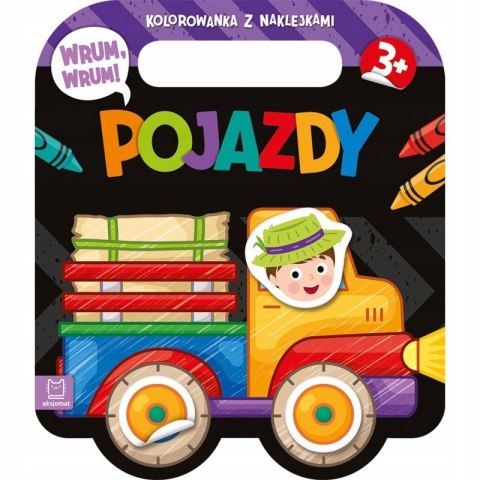 Wrum, wrum! Pojazdy Kolorowanka z naklejkami Aksjomat