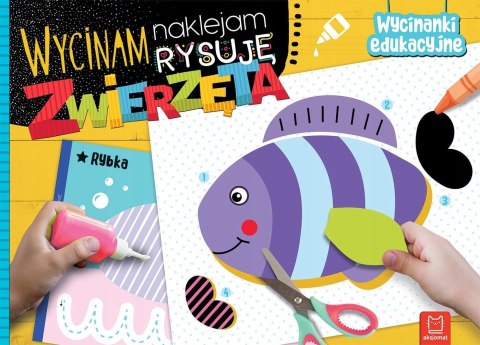 Wycinam naklejam Zwierzęta Wycinanki edukacyjne Aksjomat